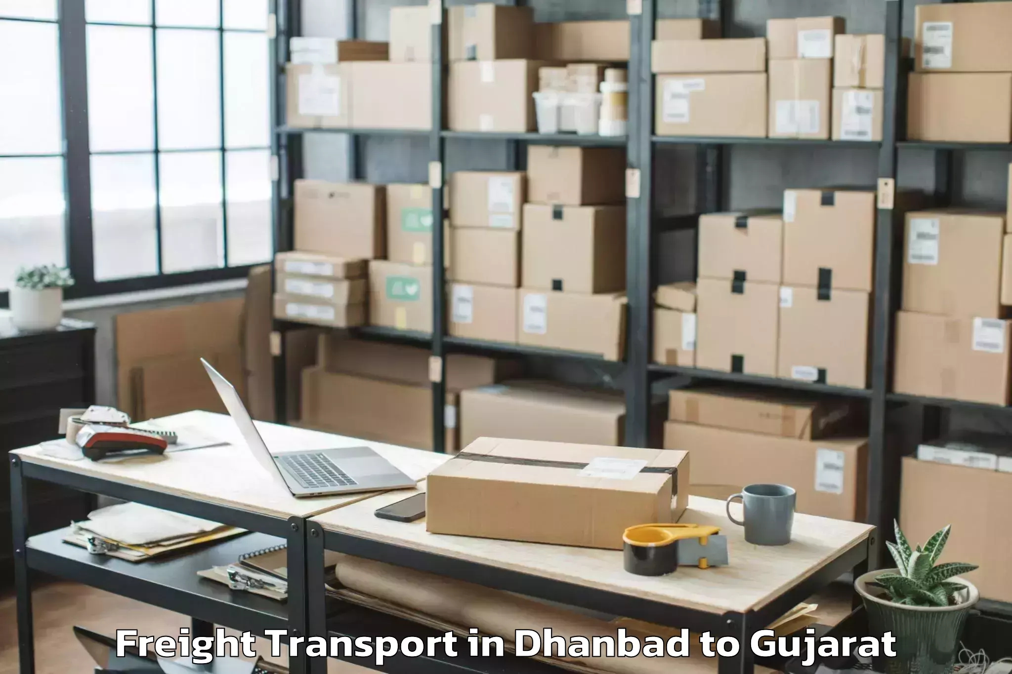 Trusted Dhanbad to Shehera Freight Transport